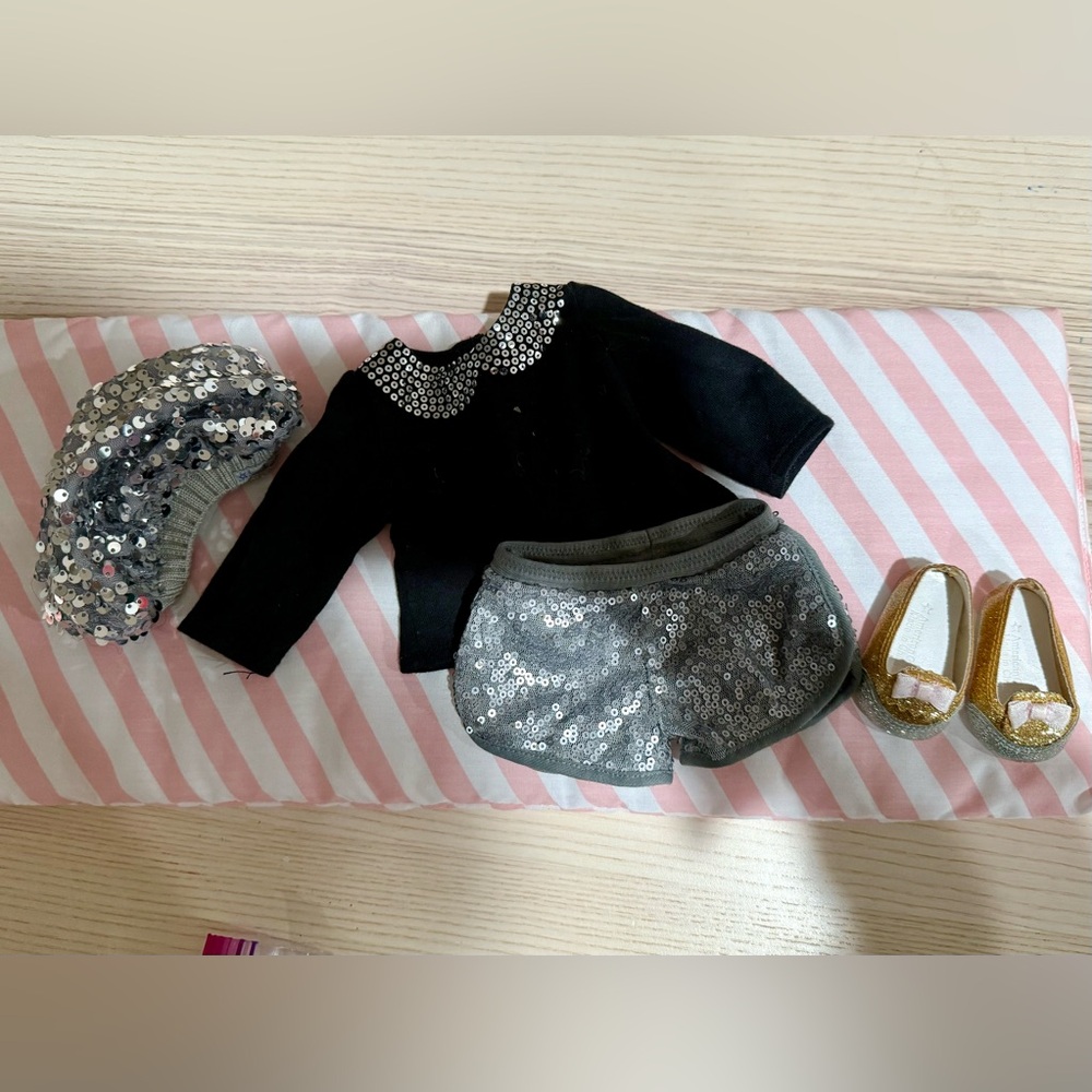 American Girl Doll - Black and Silver Sequin Party Outfit for 18” doll